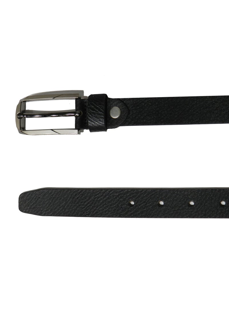 LAVERI LEATHER - GENUINE LEATHER 25 MM UNISEX  FORMAL  BELT  IN BLACK - Image 1