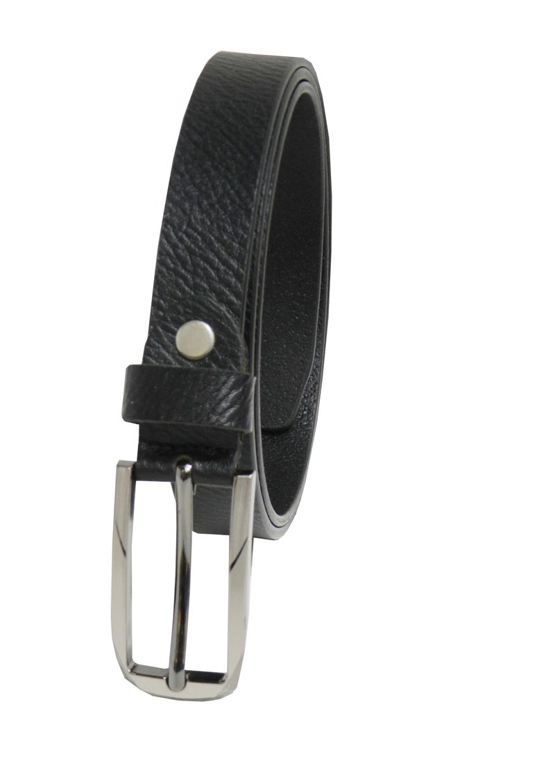 LAVERI LEATHER - GENUINE LEATHER 25 MM UNISEX  FORMAL  BELT  IN BLACK - Image 1