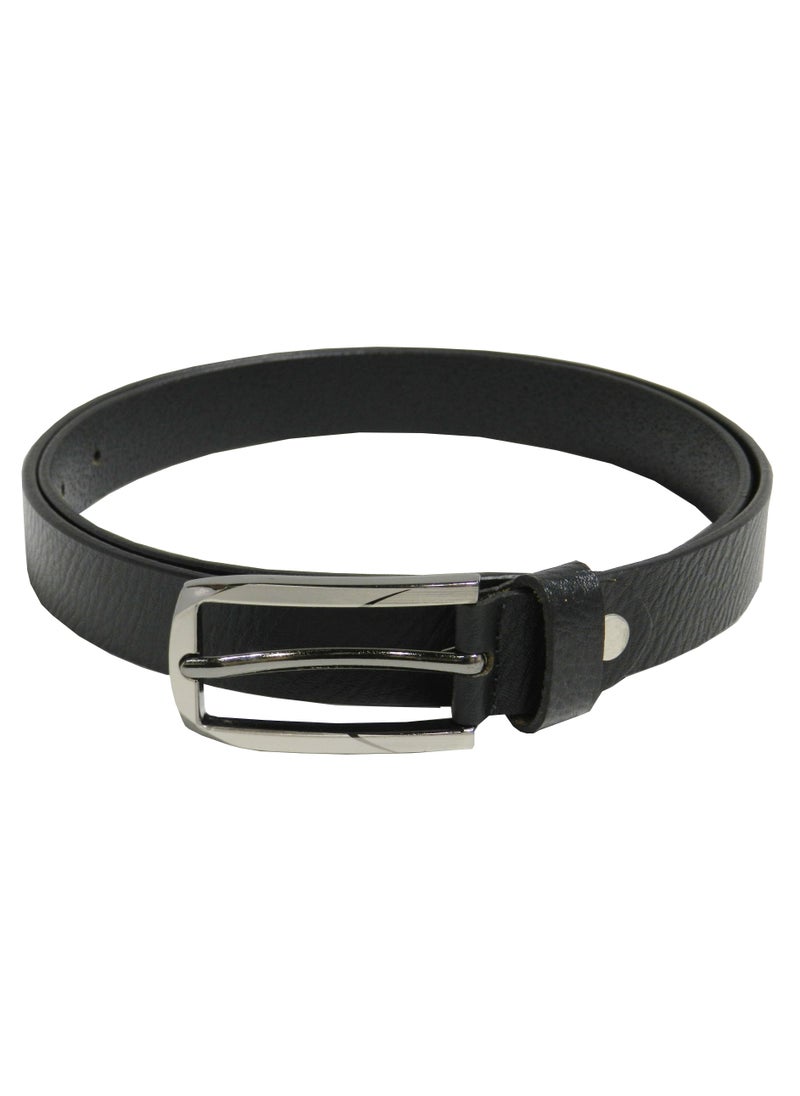 LAVERI LEATHER - GENUINE LEATHER 25 MM UNISEX  FORMAL  BELT  IN BLACK - Image 1