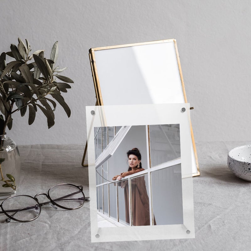 🏠 إطار صورتين أكريليك شفاف للزينة المنزلية والعرض المكتبي بتصميم بسيط - Image 5