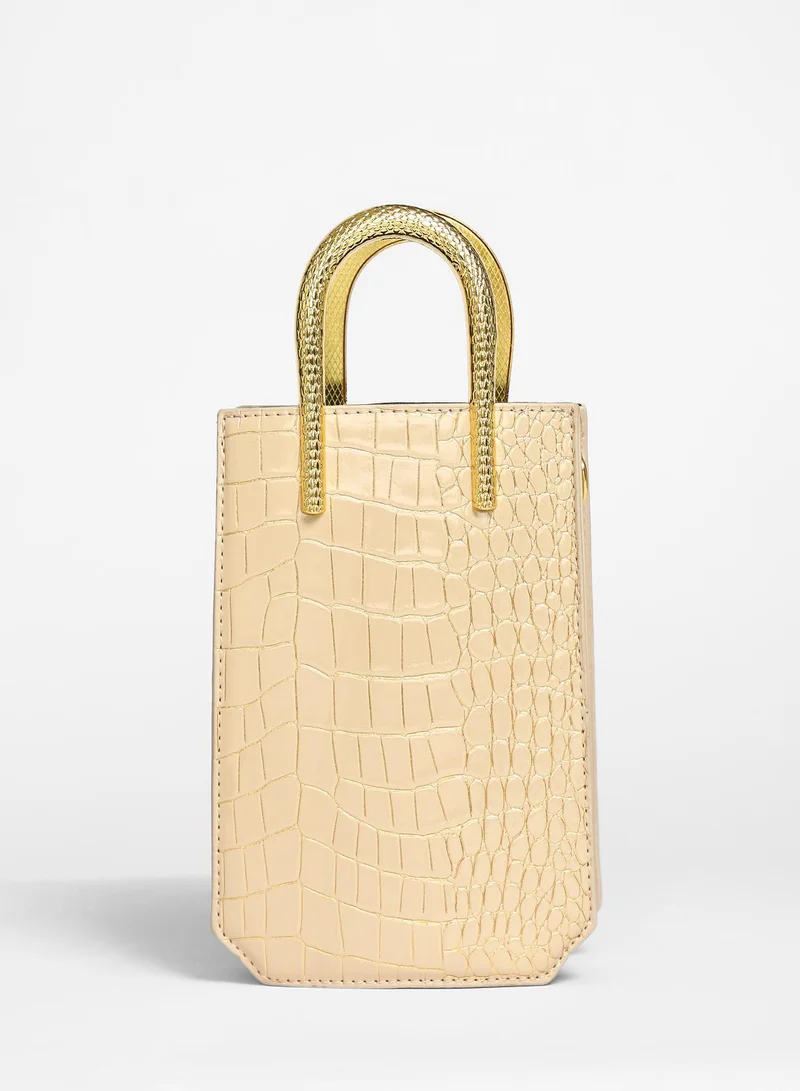Haute Sauce Beige Serpant Hand Bag for Women | Best Price UAE