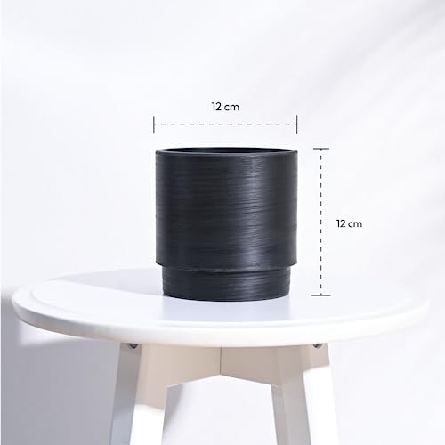 UGAOO Rezer Oslo Plastic Flower Pot (Diameter 4.7 Inches, Black) | Durable Planter for Home, Balcony, Garden & Patio | Indoor & Outdoor Use | Stylish Gamla for Living Room & Decor - Image 5
