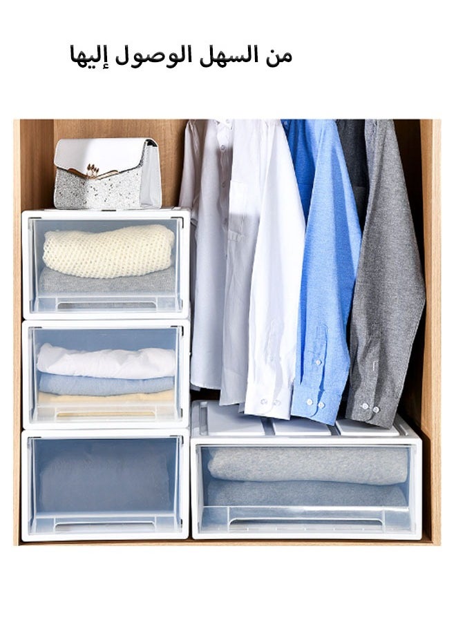 Arabest - Transparent Storage Box，Clothes Storage Box Foldable Closet Organizers Storage Containers，Transparent Plastic  Storage box，Push-pull storage box  18.5*27.5cm - Image 1