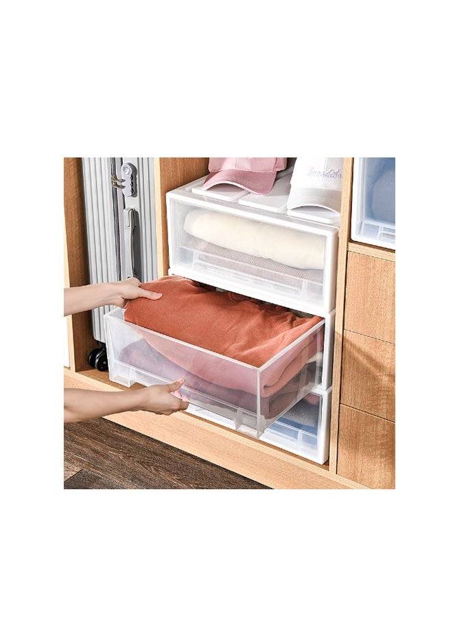 Arabest - Transparent Storage Box，Clothes Storage Box Foldable Closet Organizers Storage Containers，Transparent Plastic  Storage box，Push-pull storage box  18.5*27.5cm - Image 1
