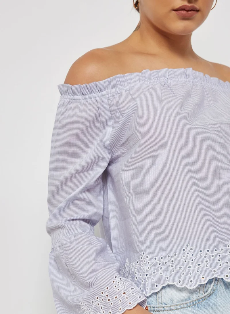 ONLY Off Shoulder Striped Top