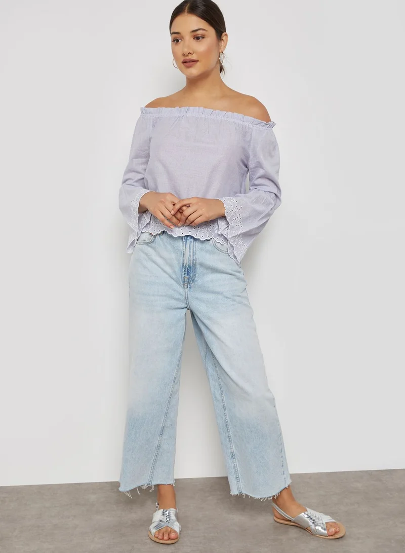ONLY Off Shoulder Striped Top