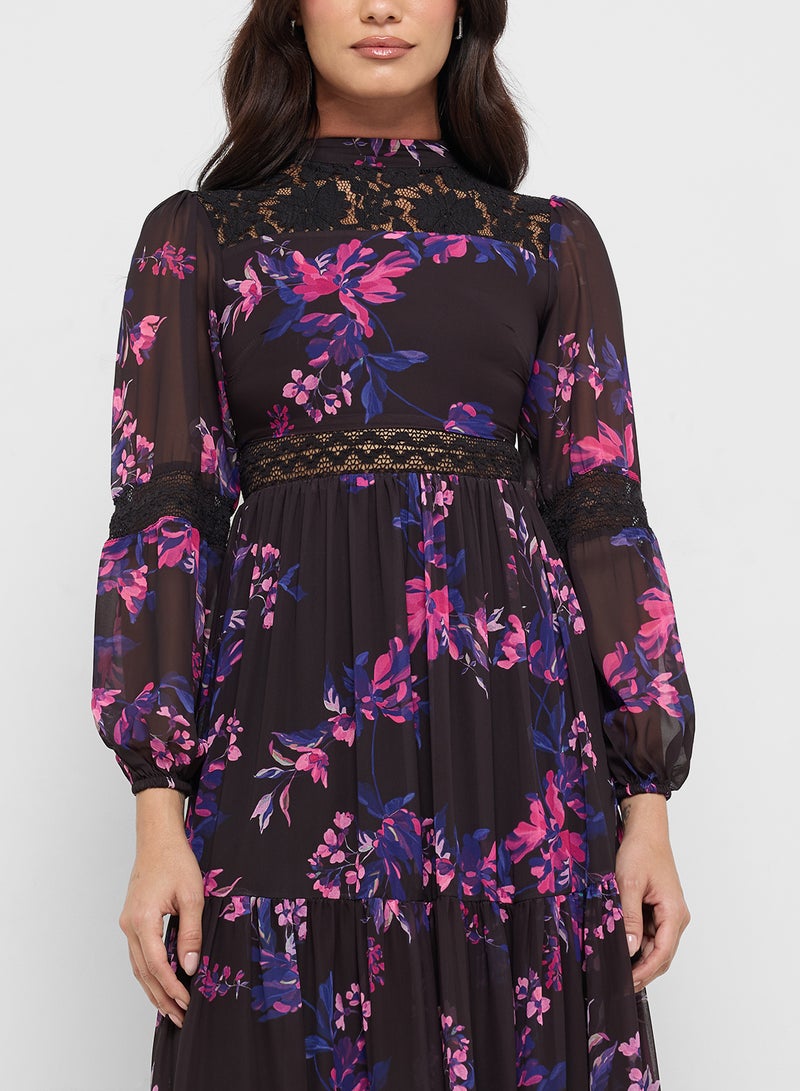 Frock and Frill Printed High Neck Maxi Dress  - Image 3