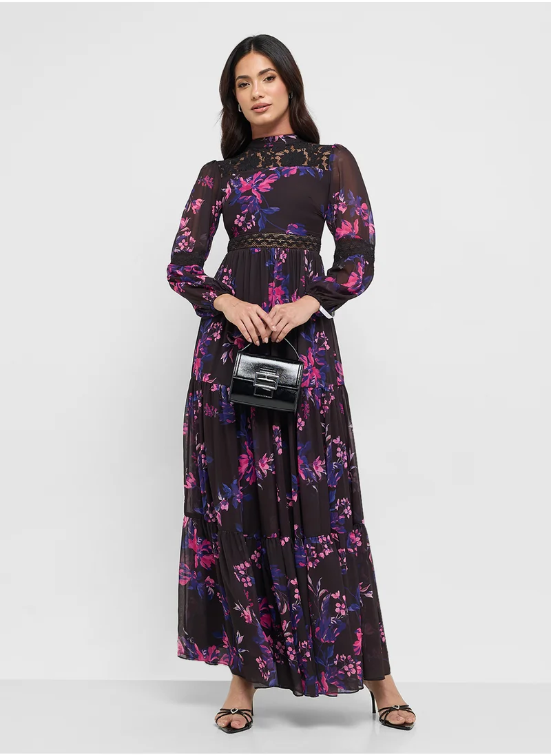 فروك اند فرل Printed High Neck Maxi Dress