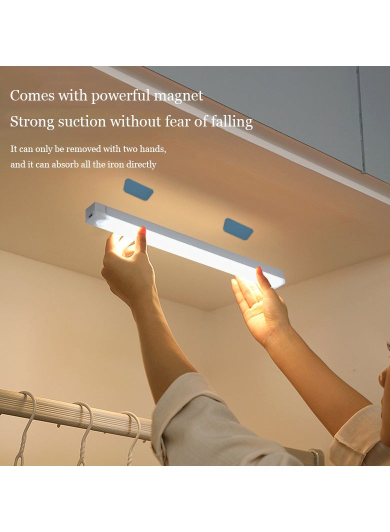 NIBEMINENT 1 Under Cabinet LED Light Motion Sensor, Ultra-thin Wireless Cabinet Light, USB Rechargeable Magnetic Light Strip, For Kitchen Cabinets, Stairs, Hallway Wardrobes Outdoor - Image 1
