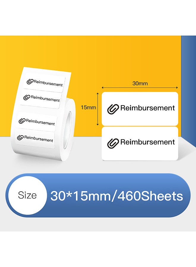 NIIMBOT White Blank Thermal Printing Paper Roll for B21 Label Printer Barcode Price Size Name Label Paper Waterproof Oil-Proof Tear Resistant 30*15mm 460sheets/roll for B3S/B11 Thermal Printer - Image 2