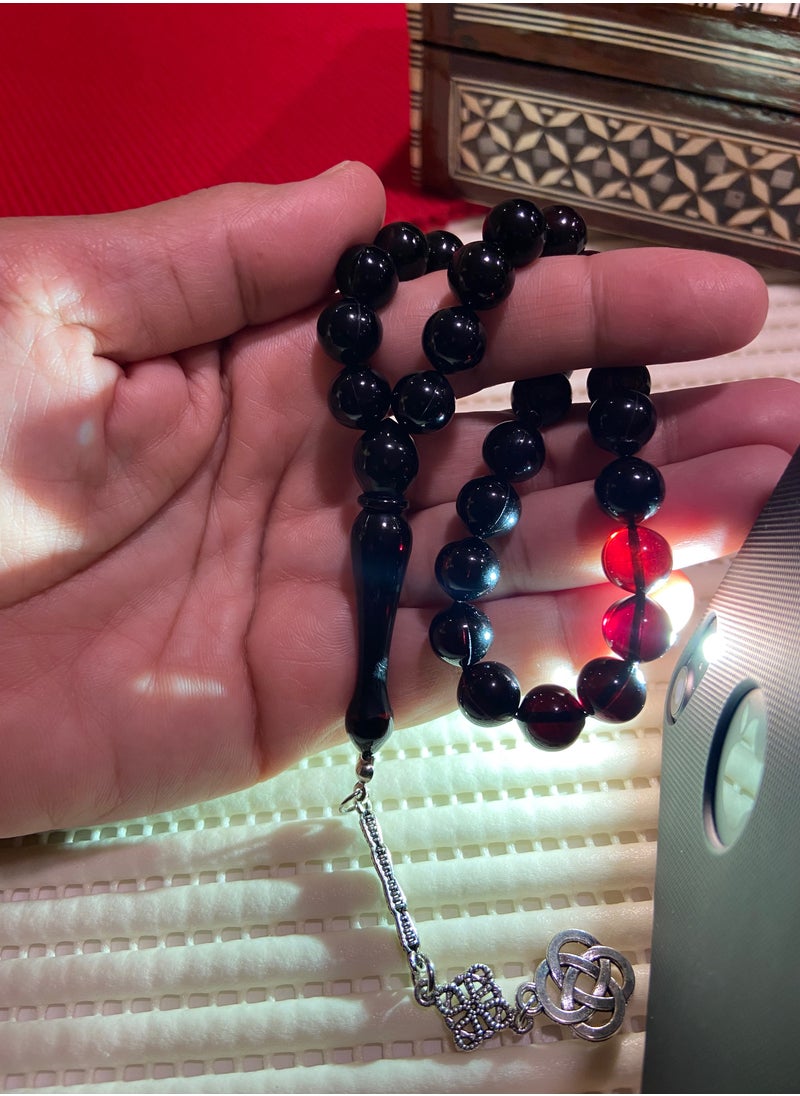 just naturals - Faturan Bakelite Prayer Beads For Men 28 Beads Size 10mm - Image 1