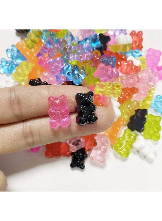Juland 100 Pieces 10 Colors Resin Candy Gummy Bear Flatbacks Cabochons Deco Bears Colorful Charms Beads for DIY Necklace Pendants Keychain Brooch Earring Mobile Phone Case Accessories - Image 4