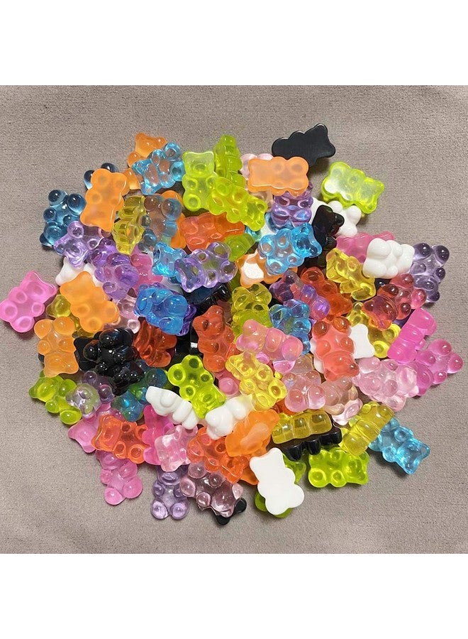 Juland 100 Pieces 10 Colors Resin Candy Gummy Bear Flatbacks Cabochons Deco Bears Colorful Charms Beads for DIY Necklace Pendants Keychain Brooch Earring Mobile Phone Case Accessories - Image 5
