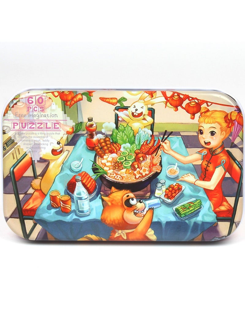 ألغاز الصور المقطوعة من سلسلة الرسوم المتحركة الخشبية التعليمية للأطفال مناسبة كهدية للأولاد والبنات - Image 1