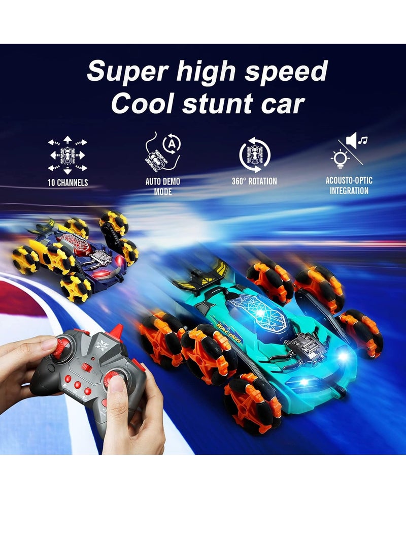 lakia Remote Control Car, Six-Wheel RC Car 6WD Drift Stunt Off Road Truck Race Toy with Smoke Fuction Light Rotating Vehicle Gift Present for Boys Kids Children Age 6 7 8 9 10  - Image 2