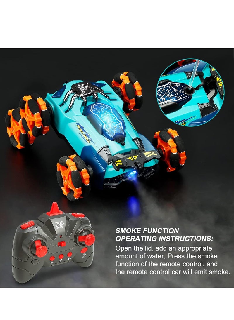 lakia Remote Control Car, Six-Wheel RC Car 6WD Drift Stunt Off Road Truck Race Toy with Smoke Fuction Light Rotating Vehicle Gift Present for Boys Kids Children Age 6 7 8 9 10  - Image 3