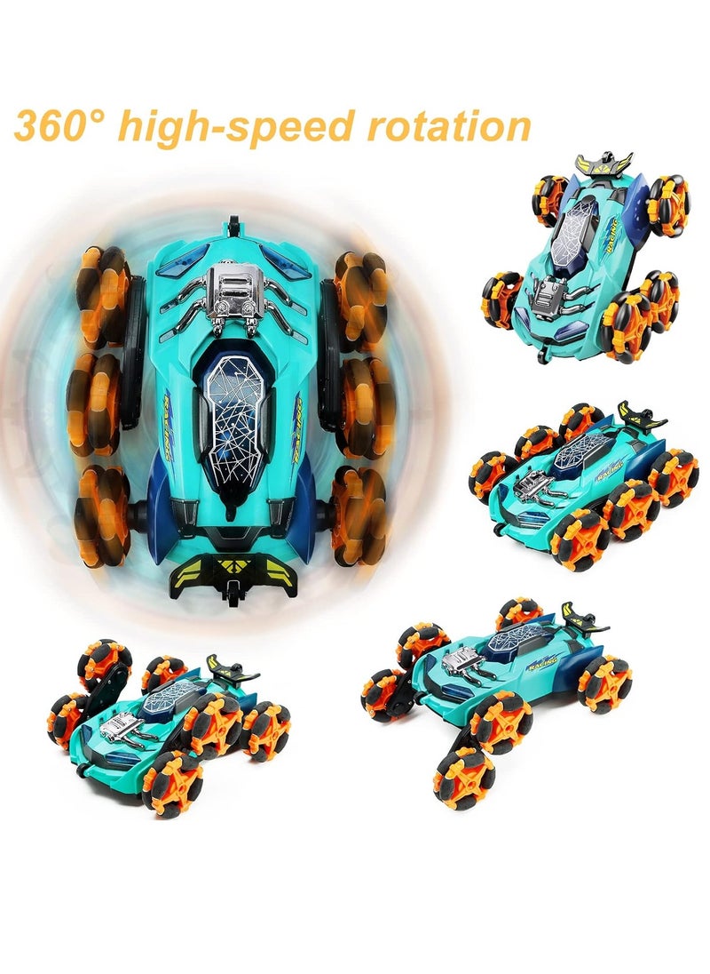 lakia Remote Control Car, Six-Wheel RC Car 6WD Drift Stunt Off Road Truck Race Toy with Smoke Fuction Light Rotating Vehicle Gift Present for Boys Kids Children Age 6 7 8 9 10  - Image 4