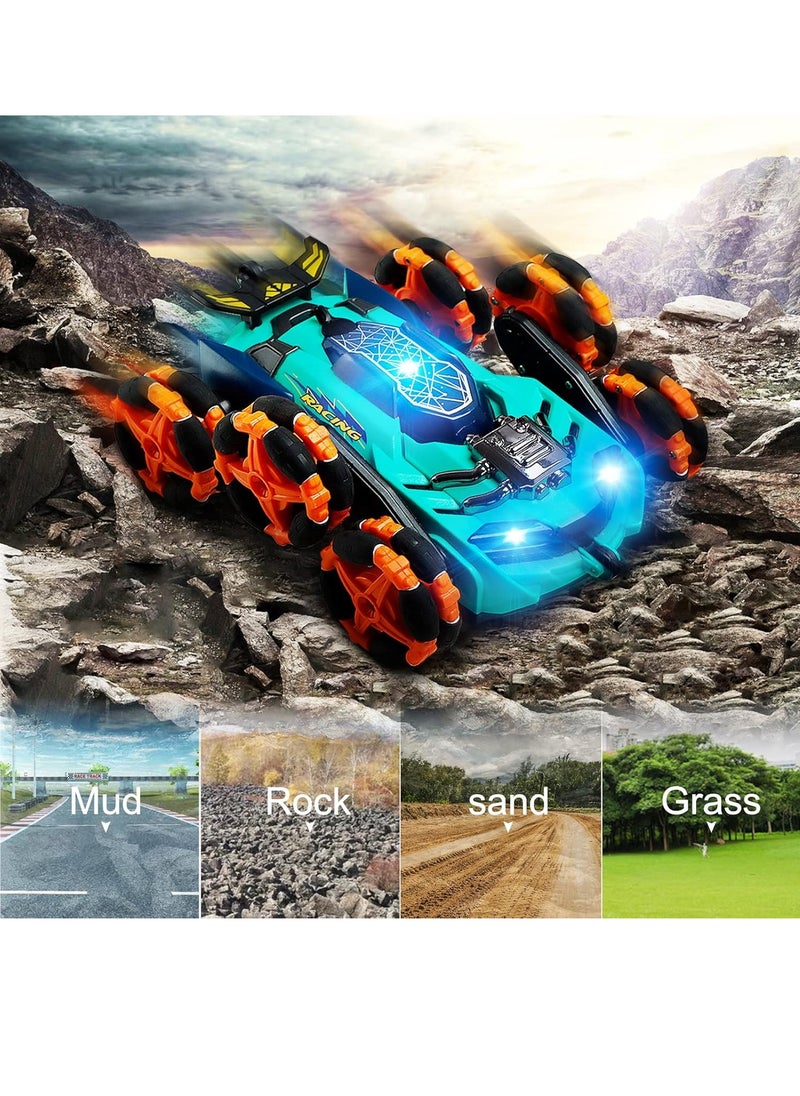 lakia Remote Control Car, Six-Wheel RC Car 6WD Drift Stunt Off Road Truck Race Toy with Smoke Fuction Light Rotating Vehicle Gift Present for Boys Kids Children Age 6 7 8 9 10  - Image 5