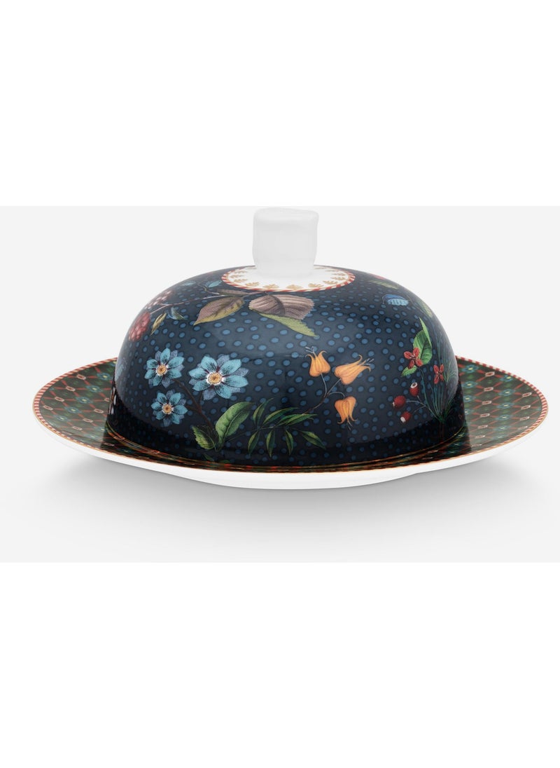 Pip Studio - Berry Blues Blue Porcelain Butter Dish 17 cm - Image 1