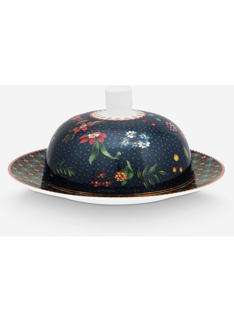Pip Studio - Berry Blues Blue Porcelain Butter Dish 17 cm - Image 1