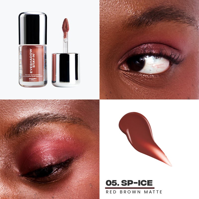 Sacheu Liquid Eyeshadow STAY-N Longwear Eye Makeup â€” Buildable Highly Pigmented & Blendable Eye Shadow Cream in Matte & Shimmer Finishes, Sp-ICE - Image 2