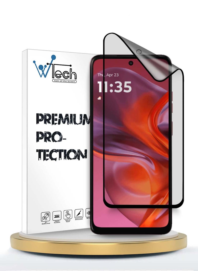 Wtech Motorola Moto G05 4G 2025 / Motorola Moto G15 4G 2025 / Motorola Moto G35 5G 2024 Premium Nano Ceramic Full Glue Full Cover Matte Flexible Screen Protector (MSCNMN) - Clear/Black - Image 1