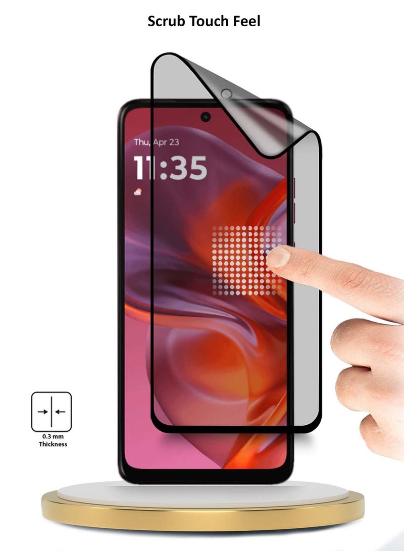 Wtech Motorola Moto G05 4G 2025 / Motorola Moto G15 4G 2025 / Motorola Moto G35 5G 2024 Premium Nano Ceramic Full Glue Full Cover Matte Flexible Screen Protector (MSCNMN) - Clear/Black - Image 3