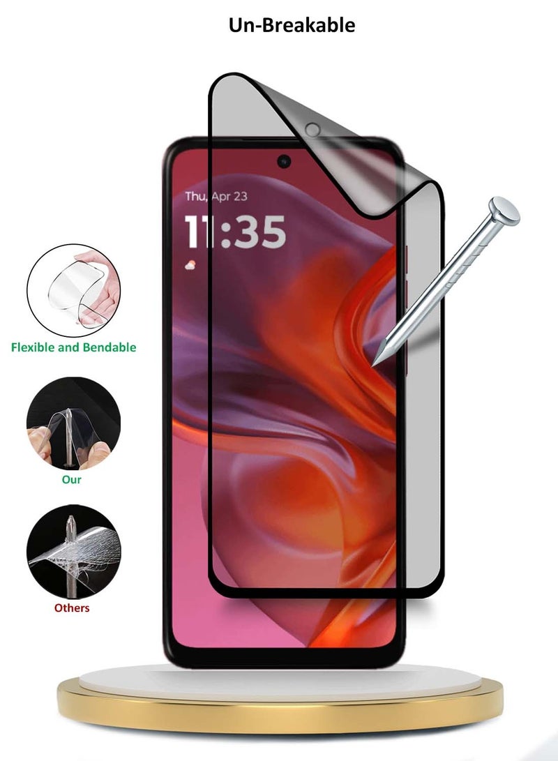 Wtech Motorola Moto G05 4G 2025 / Motorola Moto G15 4G 2025 / Motorola Moto G35 5G 2024 Premium Nano Ceramic Full Glue Full Cover Matte Flexible Screen Protector (MSCNMN) - Clear/Black - Image 4