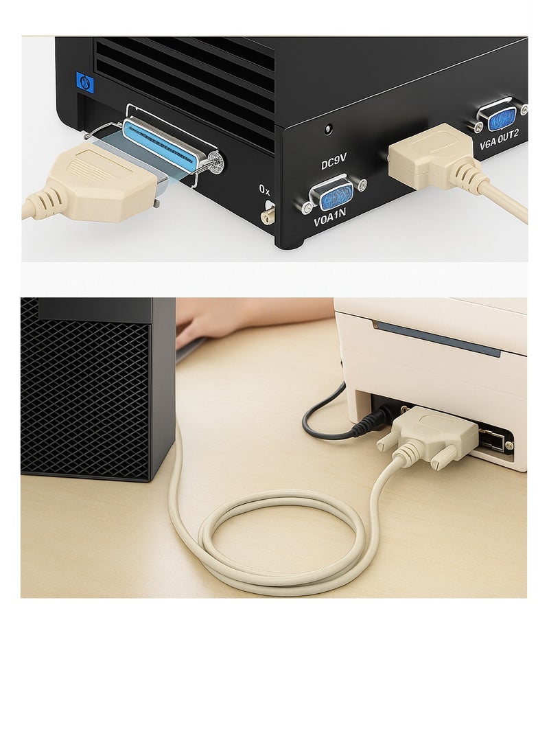 DB25 to Centronics 36-Pin Parallel Printer Cable – High-Quality IEEE1284 Cable – 3 Meter - Image 4