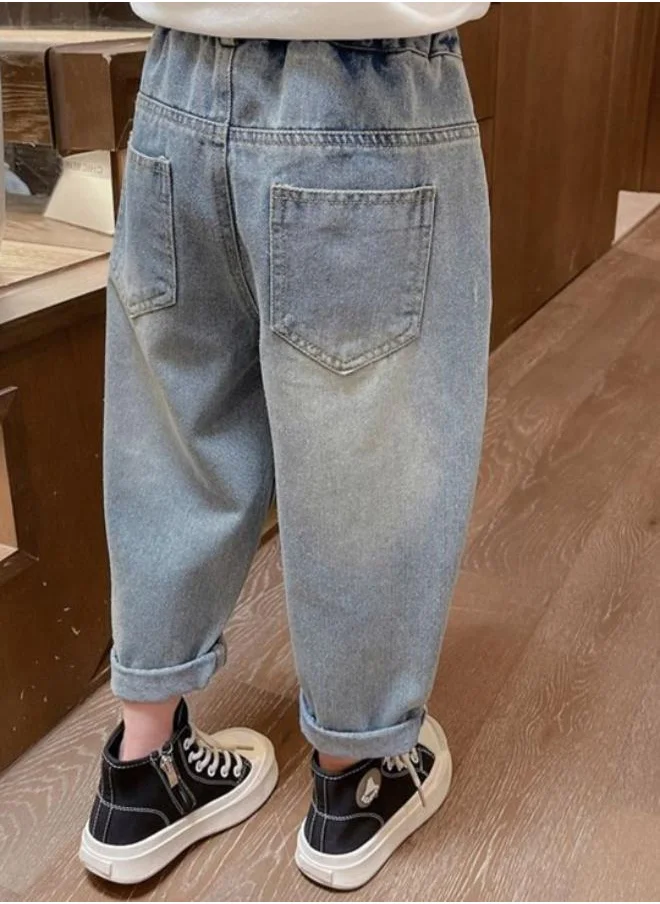 يونيكي Grey Relaxed Mid Rise Solid jeans