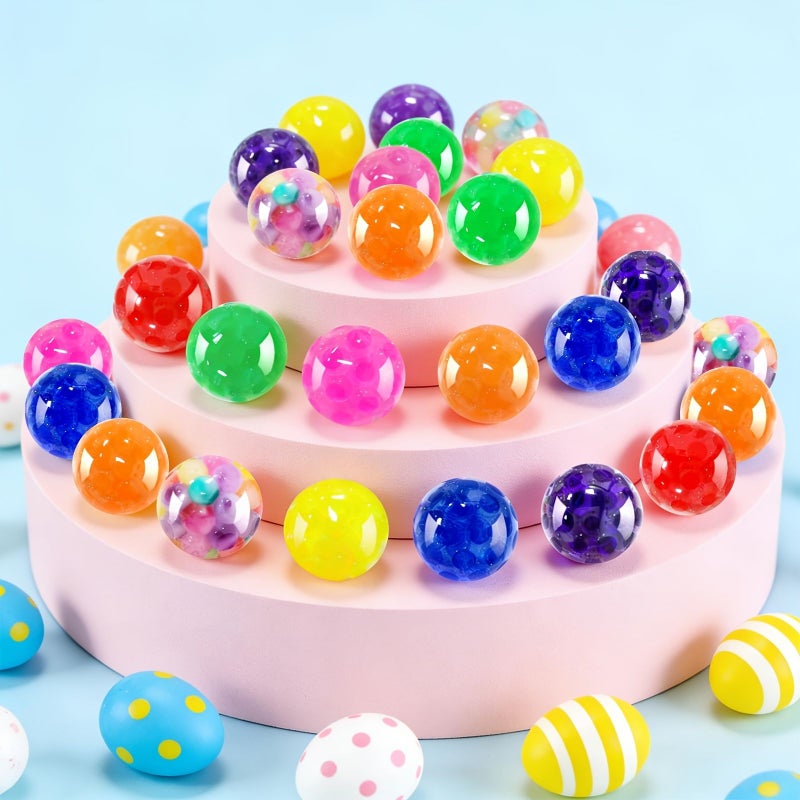 Assorted 26pcs Colorful Squishy Balls Slow Rising Squeeze Balls Bulk Gift Pack Soft Sensory Toys For Kids Birthday Party Favor Easter Basket Stuffers Classroom Prizes - Image 2