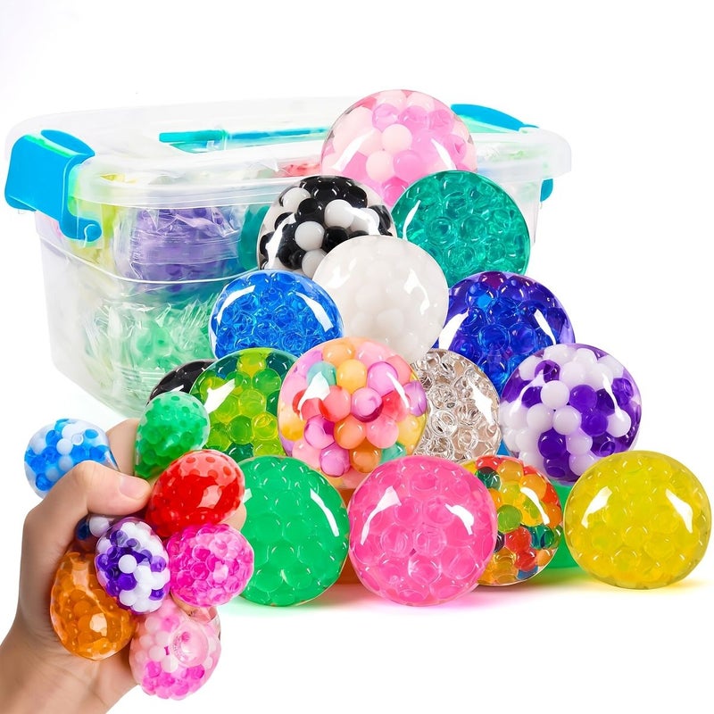 Assorted 26pcs Colorful Squishy Balls Slow Rising Squeeze Balls Bulk Gift Pack Soft Sensory Toys For Kids Birthday Party Favor Easter Basket Stuffers Classroom Prizes - Image 4