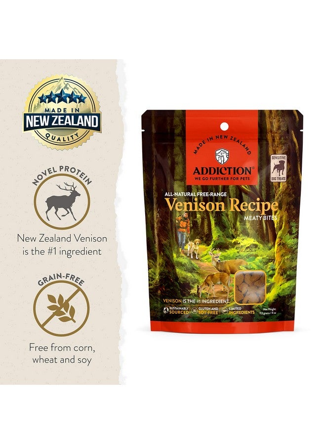 ADDICTION Venison Recipe Meaty Bites, All Natural Free Range Grain Free High Meat Dog Treats, 4 Oz. - Image 3