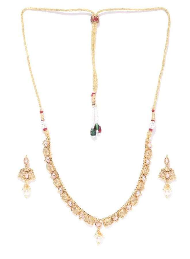 Priyaasi Plated Floral Drop Earrings