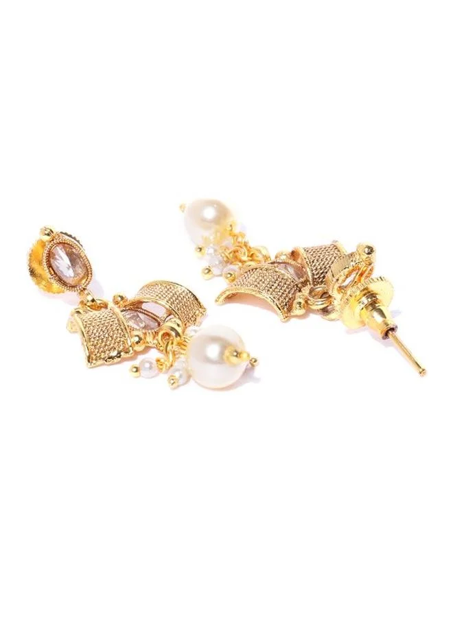 Priyaasi Plated Floral Drop Earrings