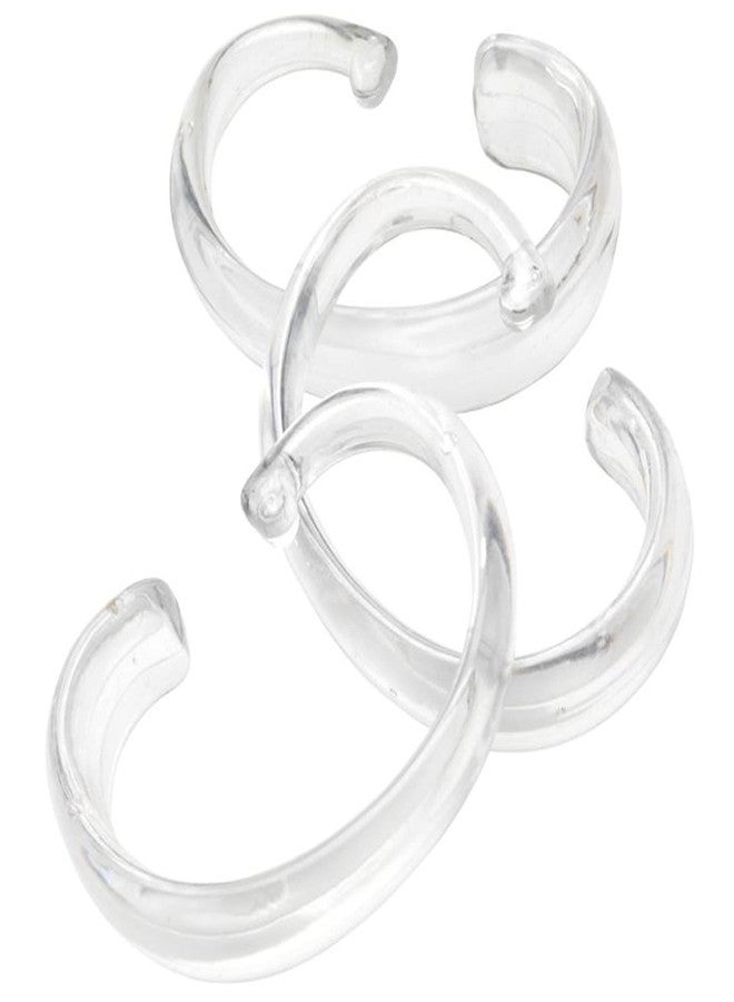 24 Pc Heavy Duty Plastic Shower Curtain Rings Clear Hooks Type C Shaped Rod Bath - Image 2