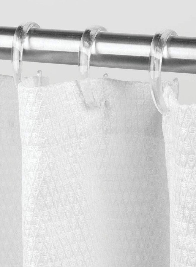24 Pc Heavy Duty Plastic Shower Curtain Rings Clear Hooks Type C Shaped Rod Bath - Image 4