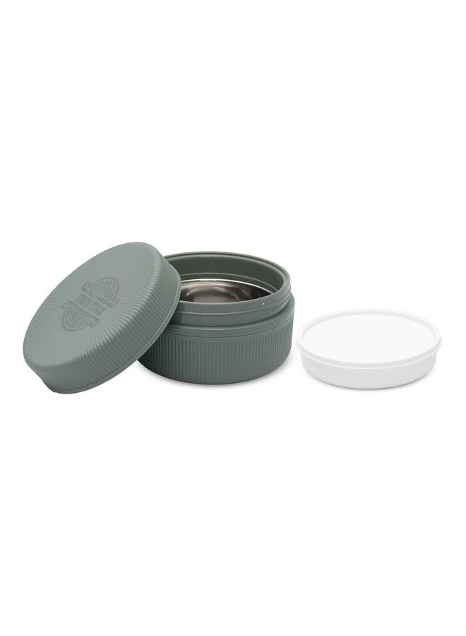 JAYPEE Mini Max Lunch Box for School, Office, Ideal for Snacks and Meal, Keeps Food Hot & Fresh Insulated Stainless Steel Inner with Plastic Dish Inside for Office, College and Picnic, Green, 500 ml - Image 4