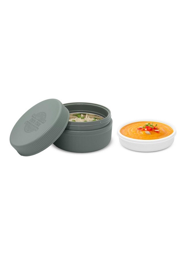 JAYPEE Mini Max Lunch Box for School, Office, Ideal for Snacks and Meal, Keeps Food Hot & Fresh Insulated Stainless Steel Inner with Plastic Dish Inside for Office, College and Picnic, Green, 500 ml - Image 3