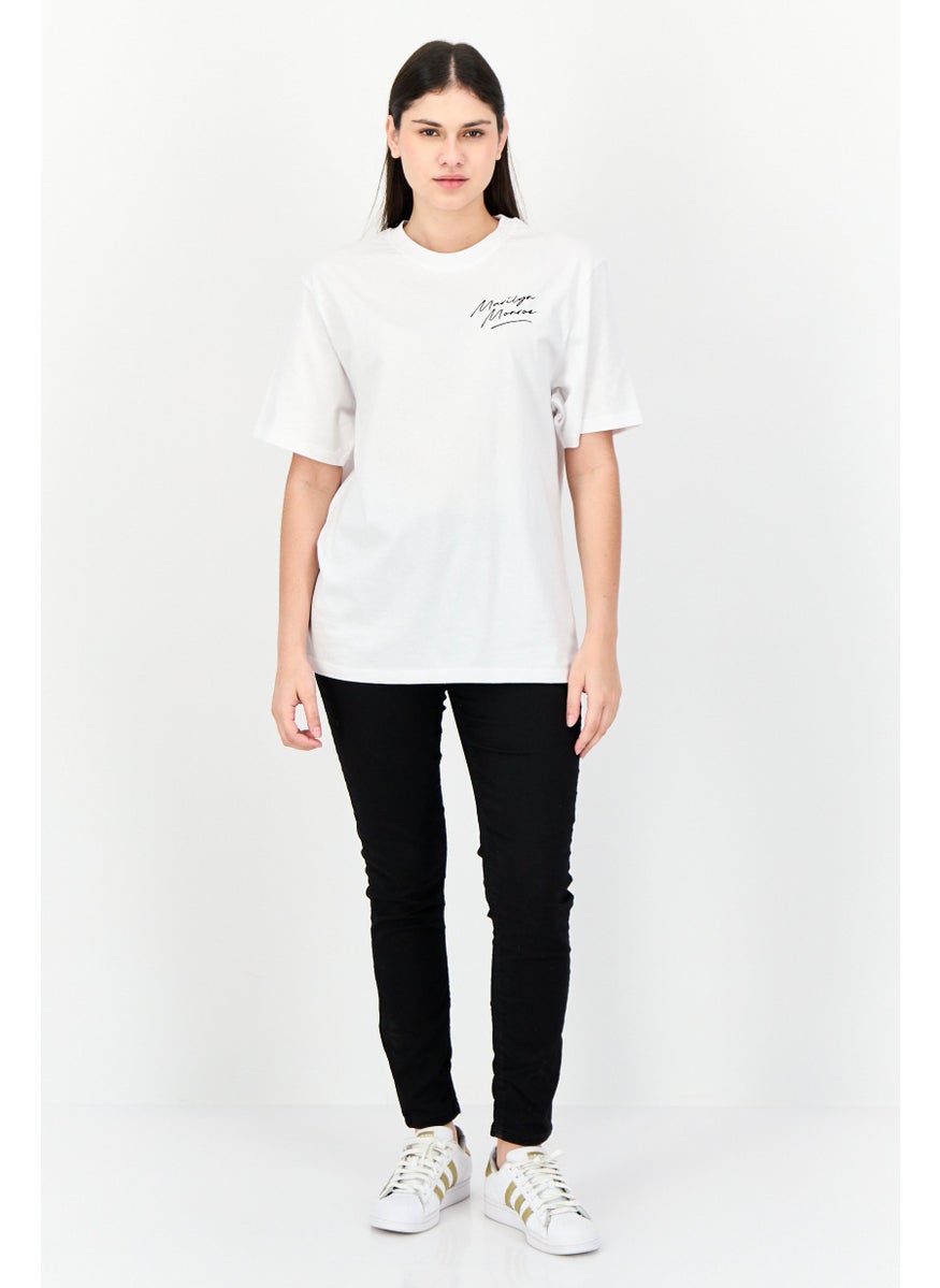 Marilyn Monroe - Women Oversized Fit Crew Neck Short Sleeves Graphic Print T-Shirt, White - Image 1