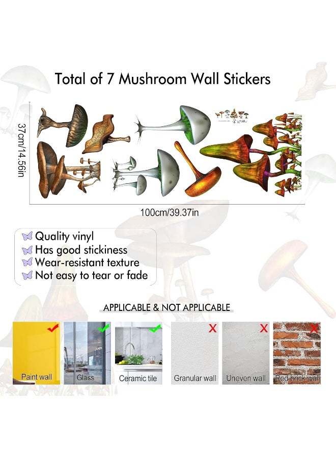 LIYAOLI Mushroom Wall Stickers for Girls Bedroom Decor Nursery Wall Decals - Image 3