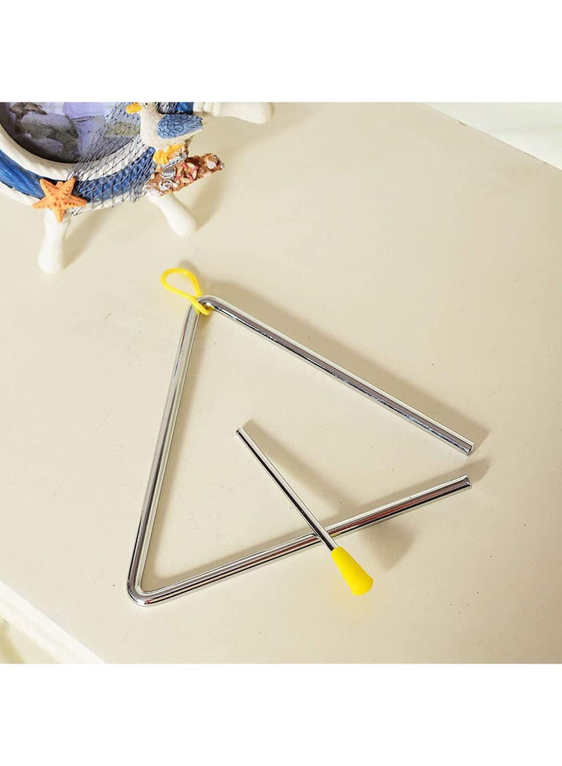 واي آند دي Musical Steel Triangle Percussion Instrument with Striker for Adults Kids Dinner Bell Small Instruments - Image 3
