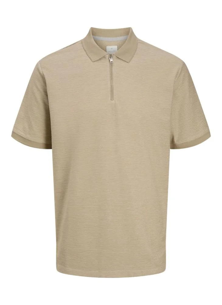 JACK & JONES Jprccronnie  Short Sleeve Zip Polo Shirt