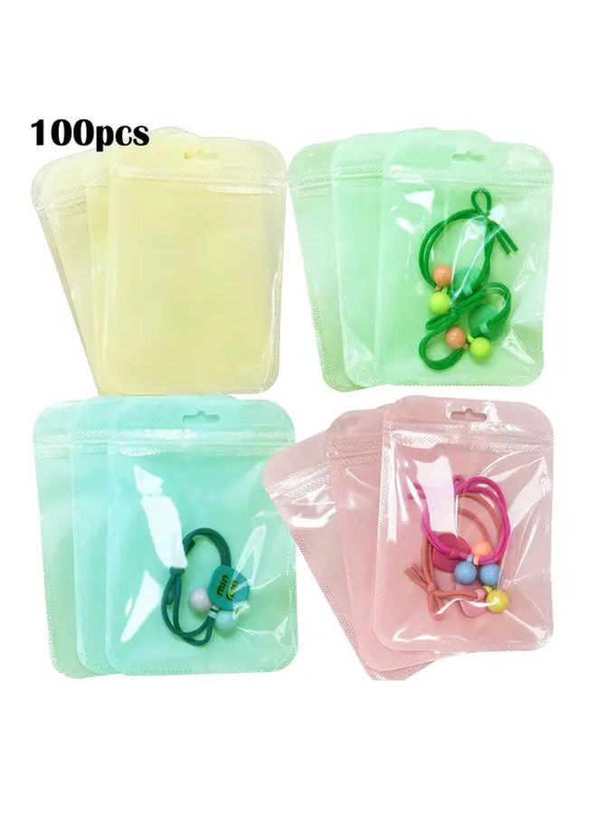 100pcs Reusable Resealable Macaron Bags For Jewelry Storage 4 13X5 91 Inch Yellow Green Blue Pink - Image 1