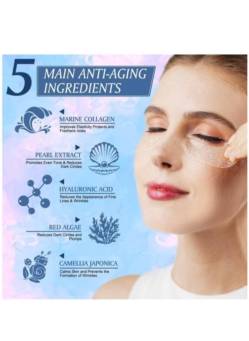 Elaimei Under Eye Patches (18 Pairs) - Pearl Eye Mask with Natural Marine Collagen, Hyaluronic HA - Reduce Wrinkles, Puffy Eyes, Dark Circles, Eye Bags - Anti Aging Under Eye Masks, Eye Wrinkle Pads & Patches  - Image 5