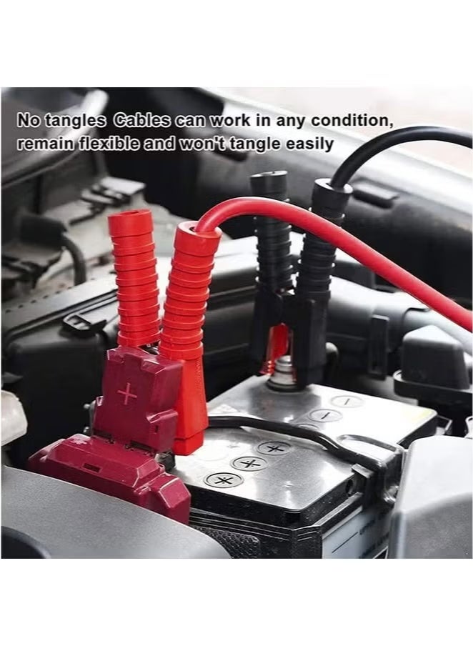 3 اكس ار كابلات قفز ممتازة - كابلات تقوية نحاسية 100% بقوة 1500 أمبير ثقيلة، 2.2 متر مضادة للتشابك - Image 3