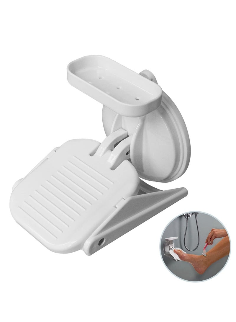 Shower Foot Rest, No Drilling is Needed Non-Slip Bathroom Pedal with Powerful Suction Cup Shaving Leg Aid, Stand for Inside - Image 1