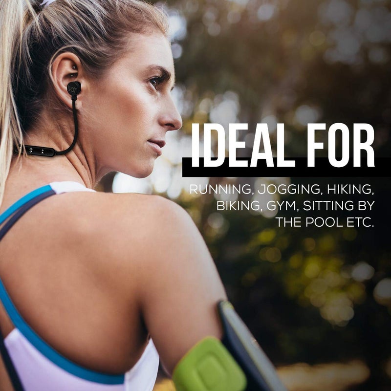 iJoy Bluetooth Wireless Sport Earbuds IPX4 Sweatproof Sport Headphones with Microphone, Noise Cancelling Earphones, Noise Cancelling Headset for Workout, Running, Gym - Image 4