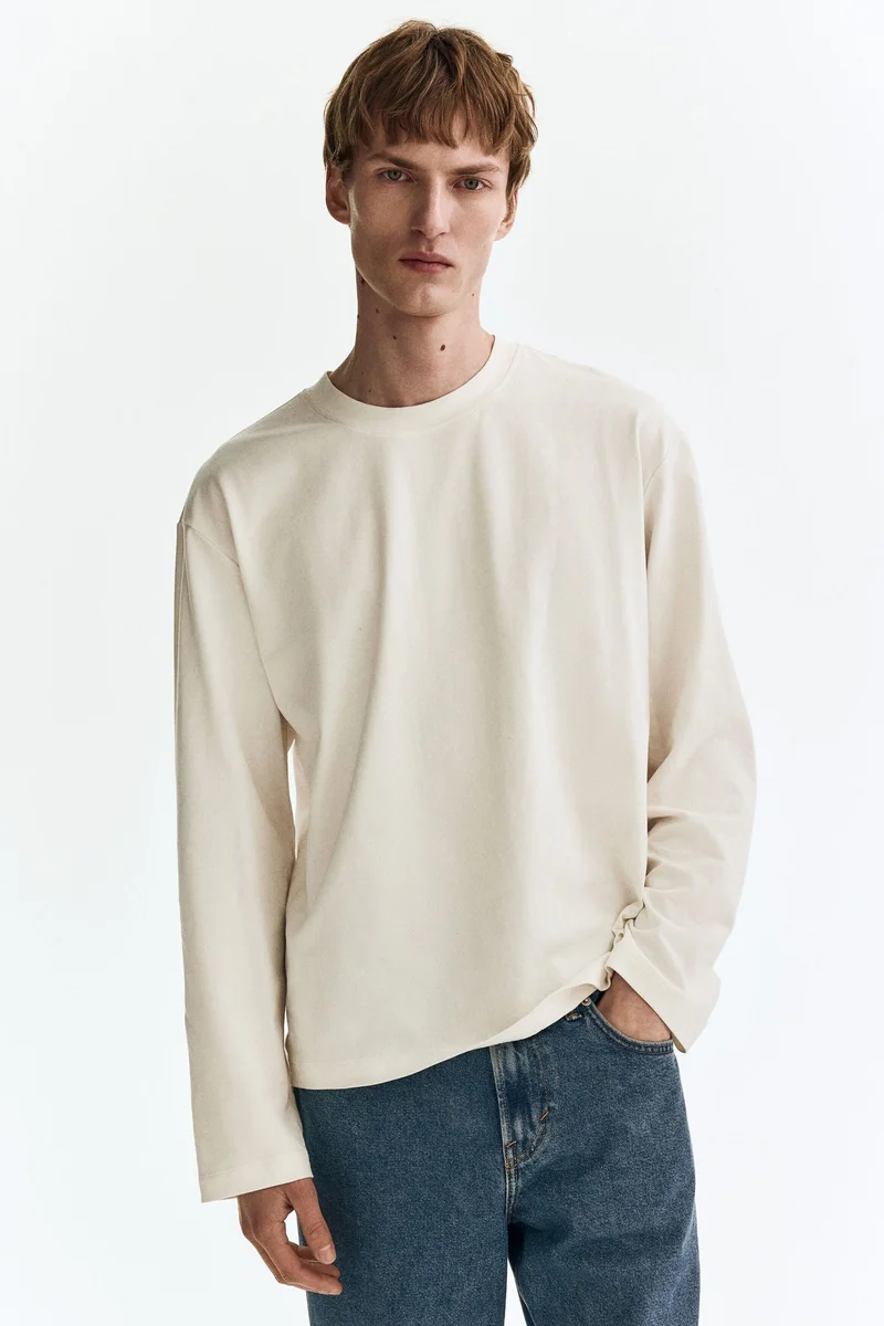H&M  Loose Fit Long-sleeved T-shirt for Men | Best Price UAE