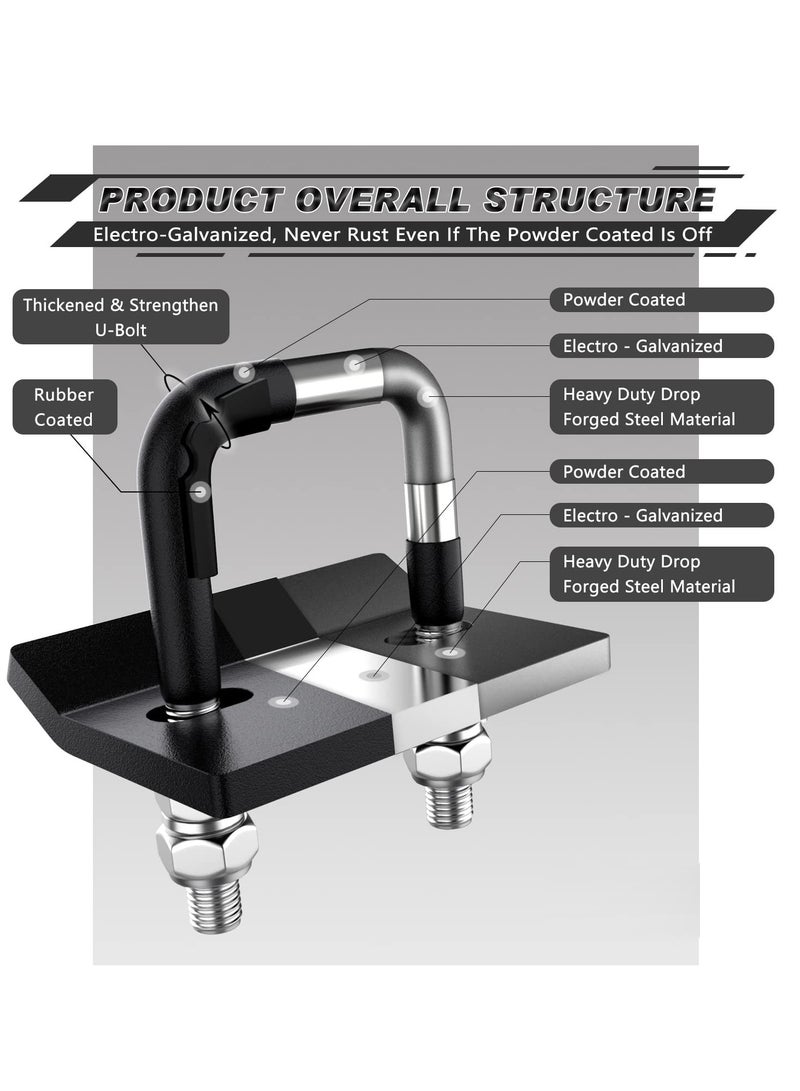 SYOSI Hitch Tightener Anti-Rattle Clamp, Heavy Duty Hitch Stabilizer for 1.25" and 2" Trailer Hitches, Rubber Isolator, Anti-Rust Double Coating, Frosted Black - Image 4